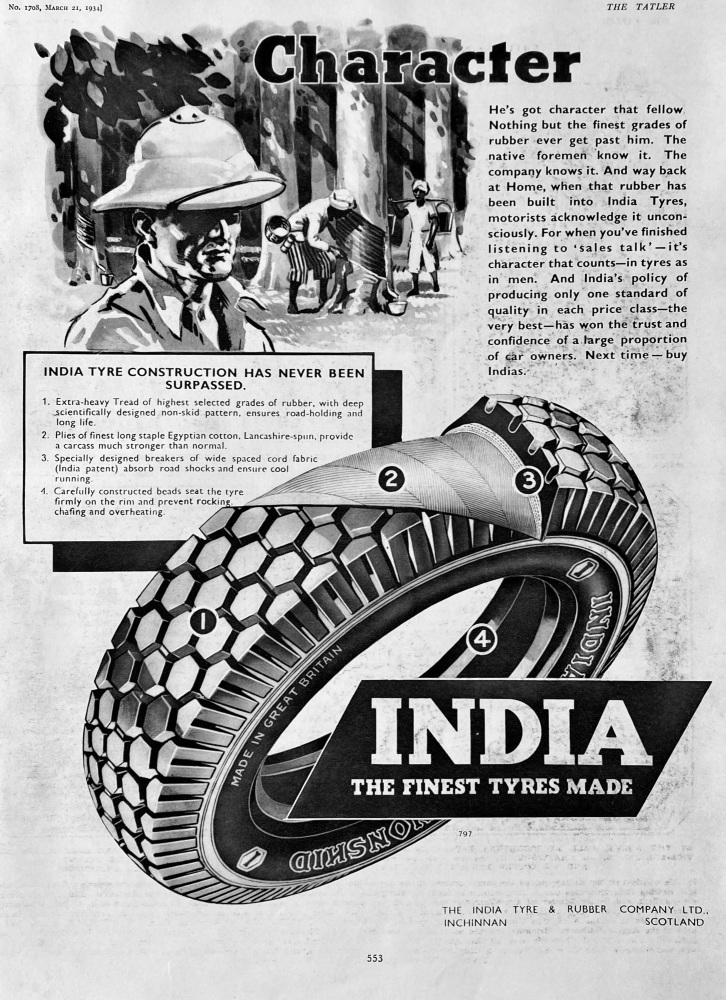 The India Tyre and Rubber Company Ltd.  1934.