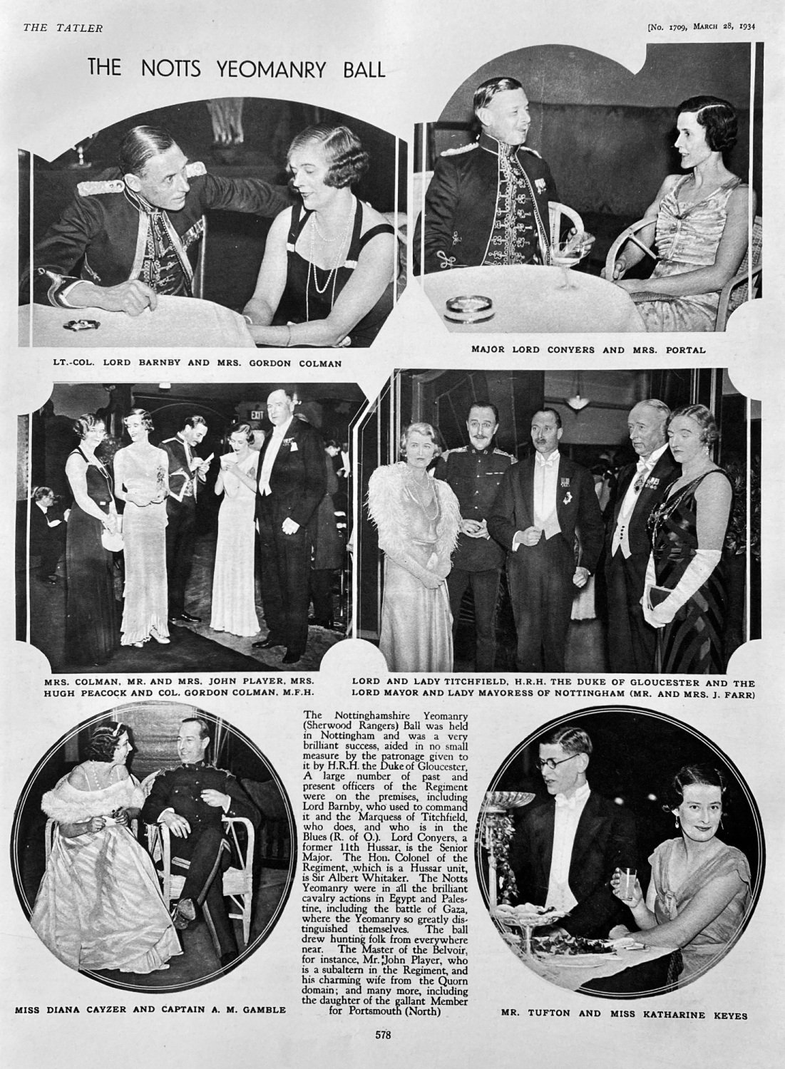 The Notts Yeomanry Ball.  1934.