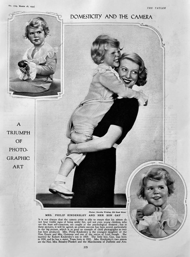 Mrs. Philip Kindersley and Her Son Gay.  1934.