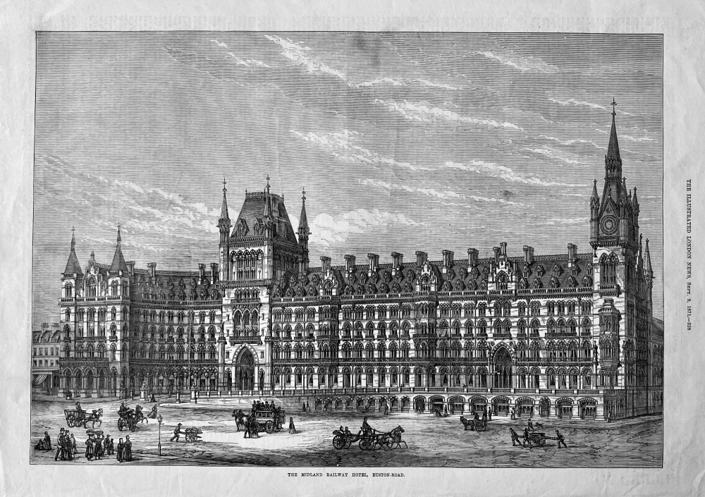 The Midland Railway Hotel.  Euston Road. London.  1871.