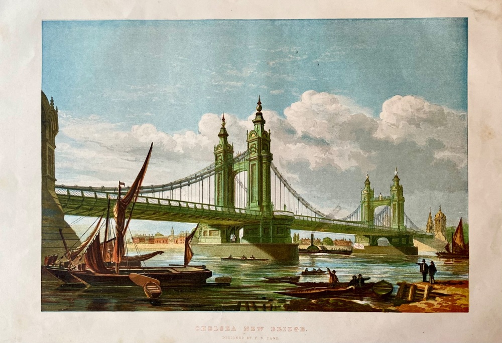 Chelsea New Bridge,  1859.