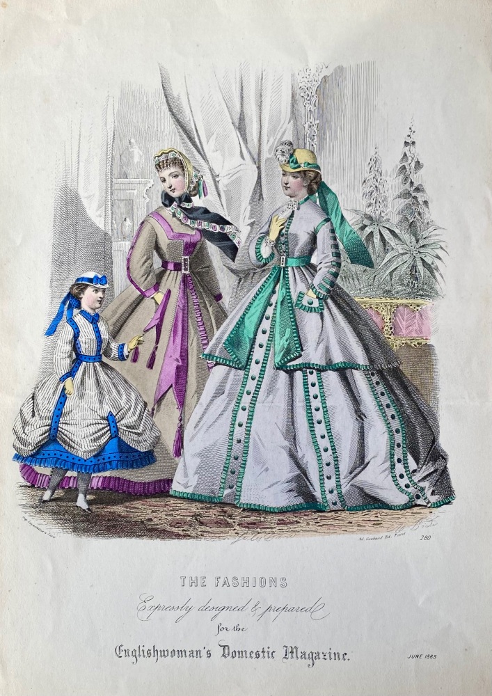The Fashions , Expressly designed & prepared for the Englishwoman's Domestic Magazine.  1865.