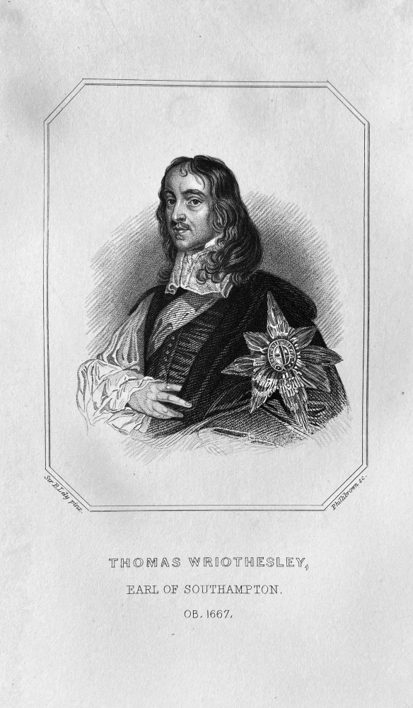 Thomas Wriothesley,  Earl of Southampton.  OB : 1667.