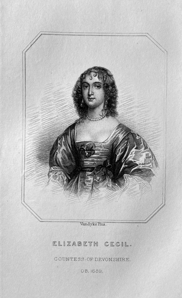 Elizabeth Cecil.  Countess of Devonshire, OB :  1689.
