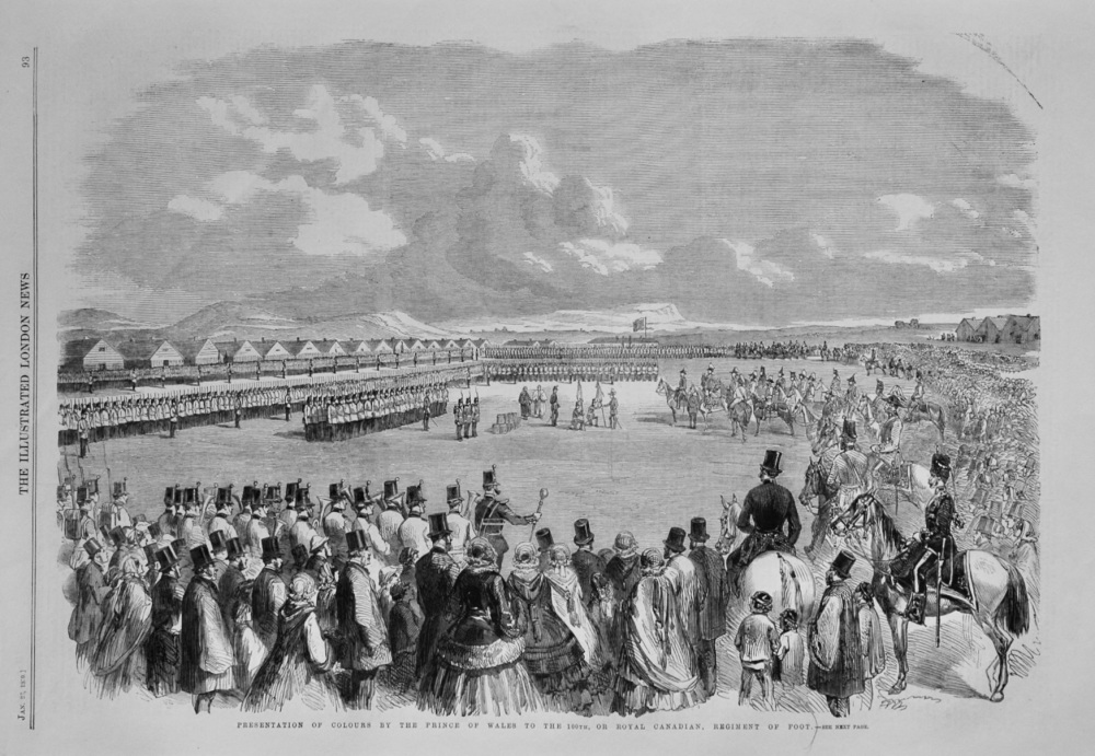 Presentation of Colours by the Prince of Wales to the 100th, or Royal Canadian,  Regiment of Foot.  1859.
