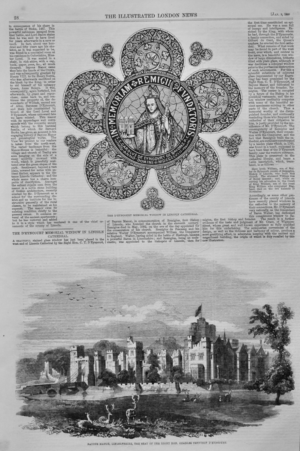 Bayons  Manor, Lincolnshire.  1859.