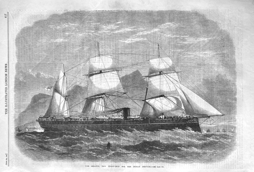 The Serapis,  New Troop-Ship for the Indian Service.  1867.