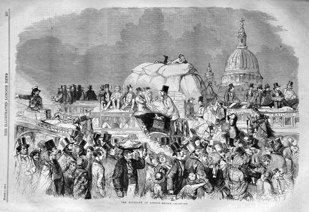 The Blockade of London-Bridge.  1859.