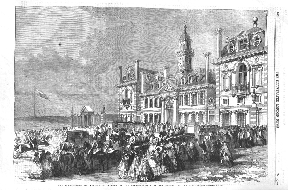 The Inauguration of Wellington College by the Queen.- Arrival of Her Majesty at the College.  1859