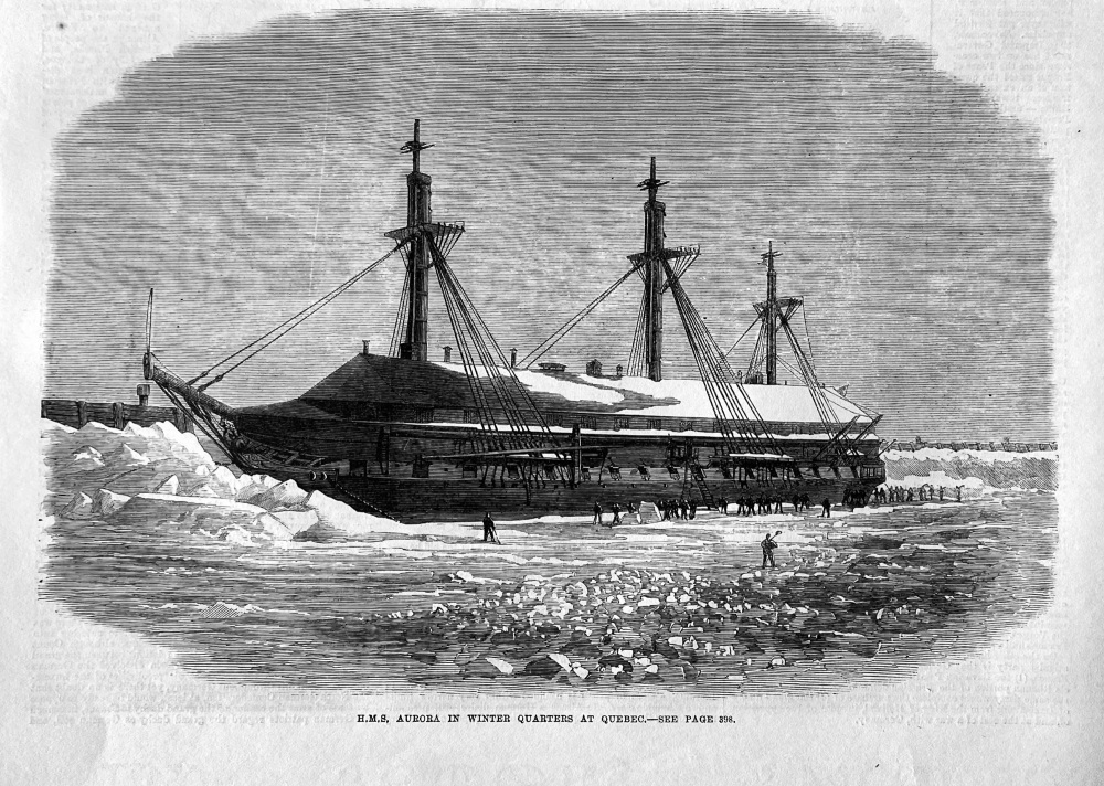 H.M.S. Aurora in Winter Quarters at Quebec,  1867.