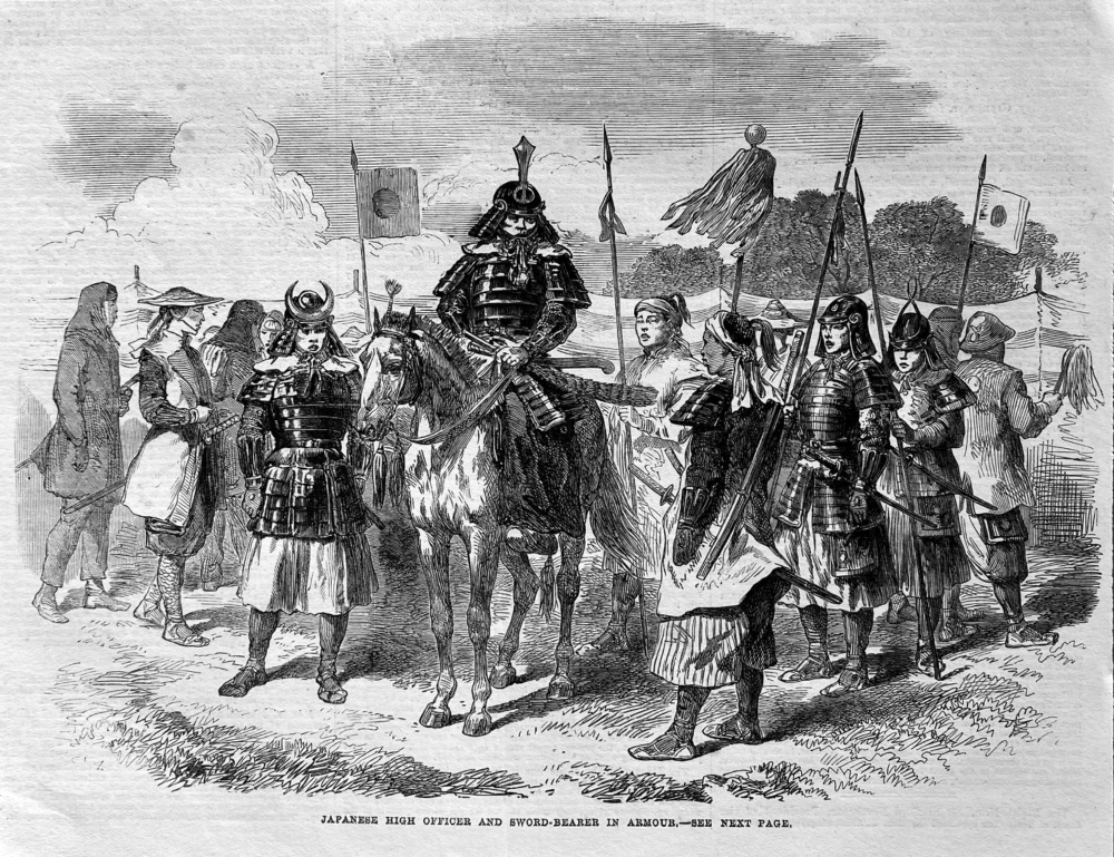 Japanese High Officer and Sword-Bearer in Armour.  1867.