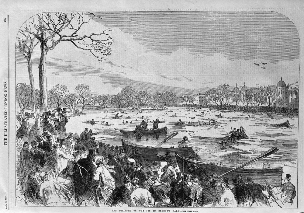 The Disaster on the Ice in Regent's Park.  1867.