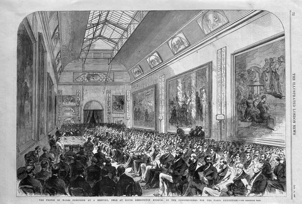 The Prince of Wales Presiding at a Meeting, held at South Kensington Museum, of the Commissioners for the Paris Exhibition. 1867.