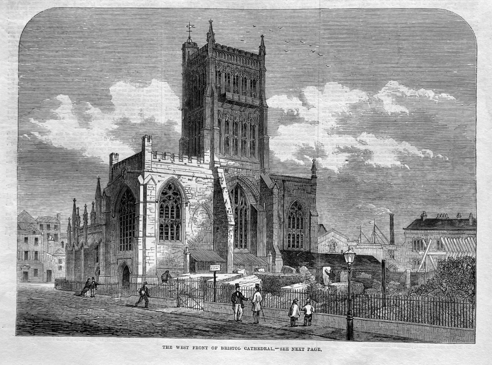 The West Front of Bristol Cathedral.  1867.