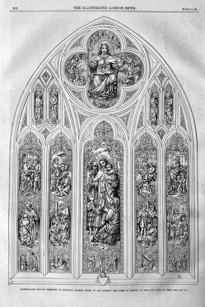 Stained-Glass Window Presented to Sidmouth Church, Devon, by Her Majesty the Queen, in Memory of the Late Duke of Kent. 1867.