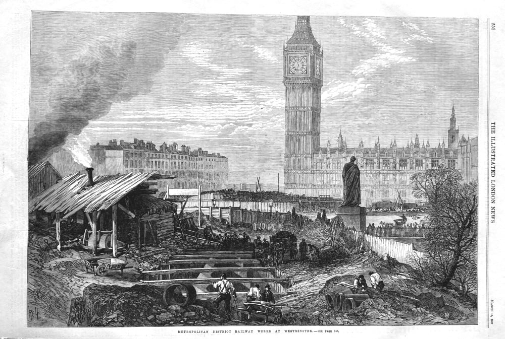 Metropolitan District Railway Works at Westminster.  1867.