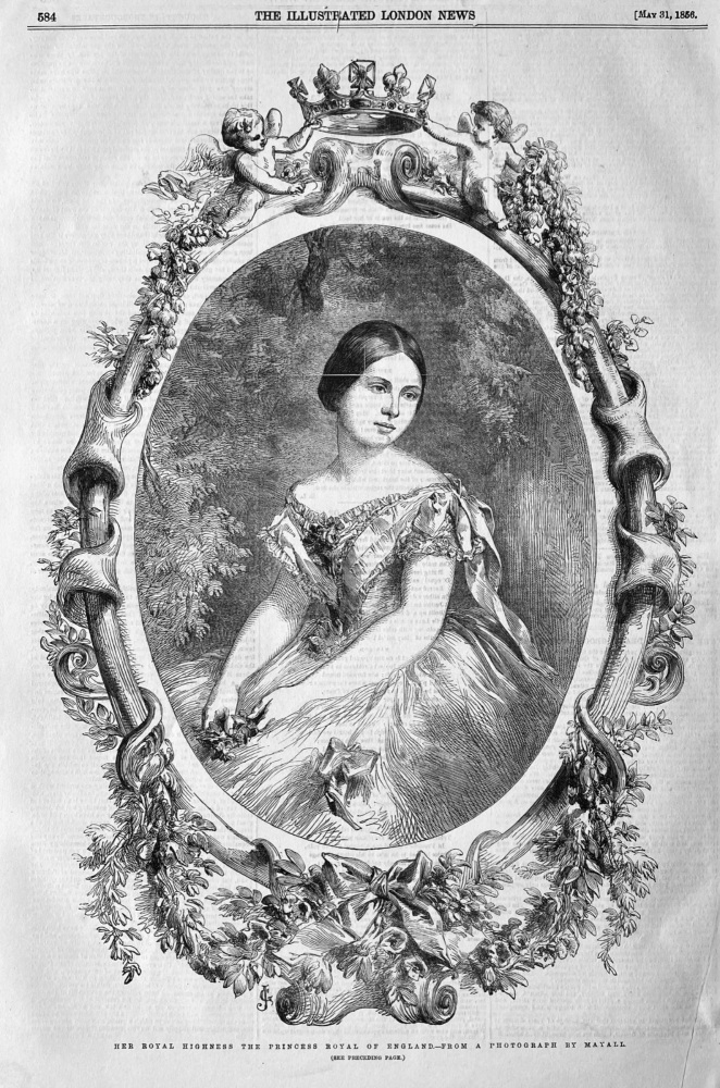 Her Royal Highness The Princess  Royal of England.- From a Photograph by Mayall.  1856.