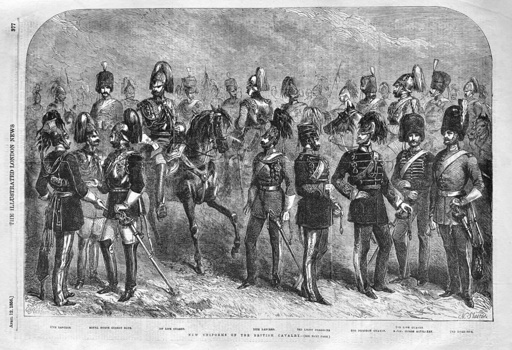 New Uniforms of the British Cavalry.  1856.