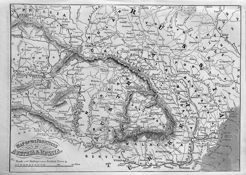 Map of the Frontiers of Australia & Russia.  1856.