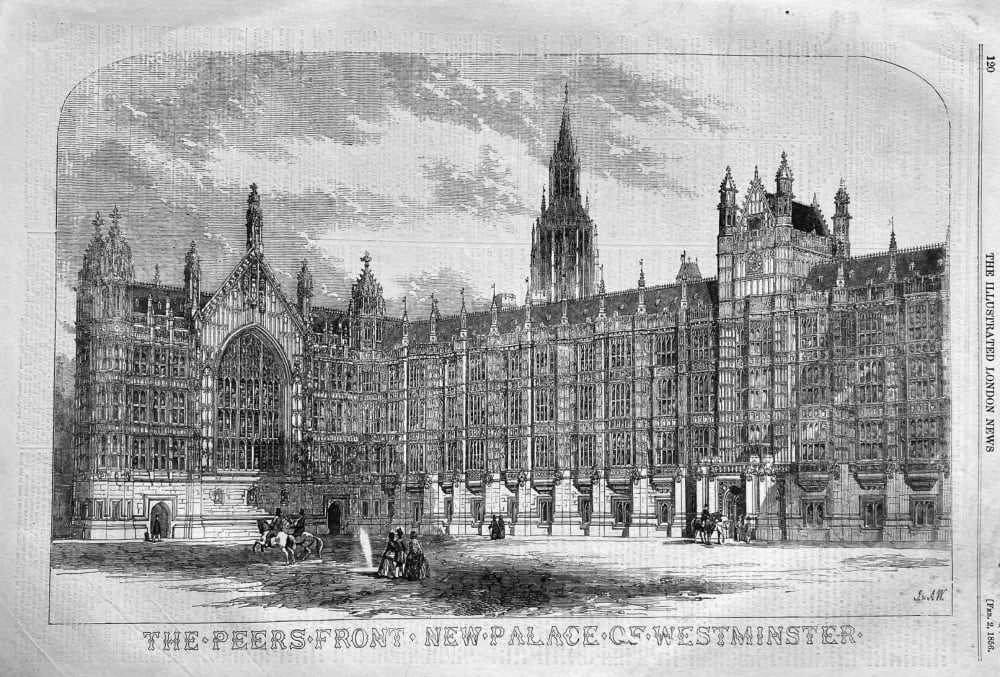 The Peers Front New Palace of Westminster.  1856.