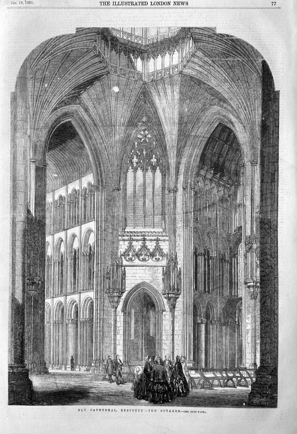 Ely Cathedral,  Restored -  The Octagon.  1856.