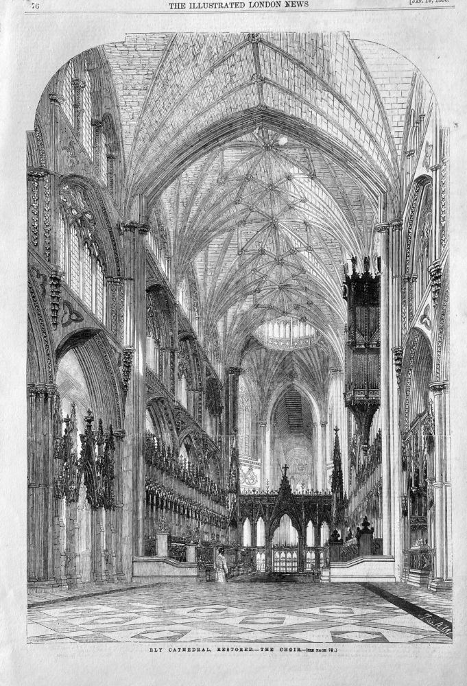 Ely Cathedral,  Restored.-  The Choir.  1856.