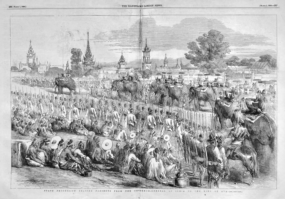 State Procession Bearing Presents from the Governor-General of India to the King of Ava.  1856.