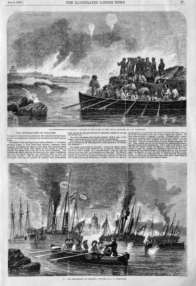 The Bombardment of Syeaborg.  1856.