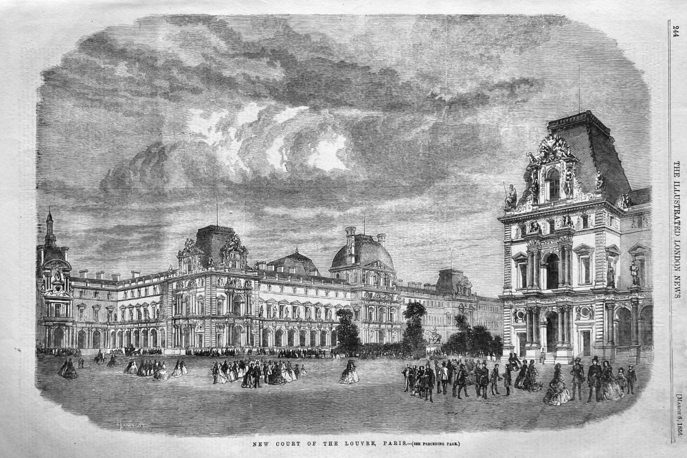 New Court of the Louvre, Paris.  1856.