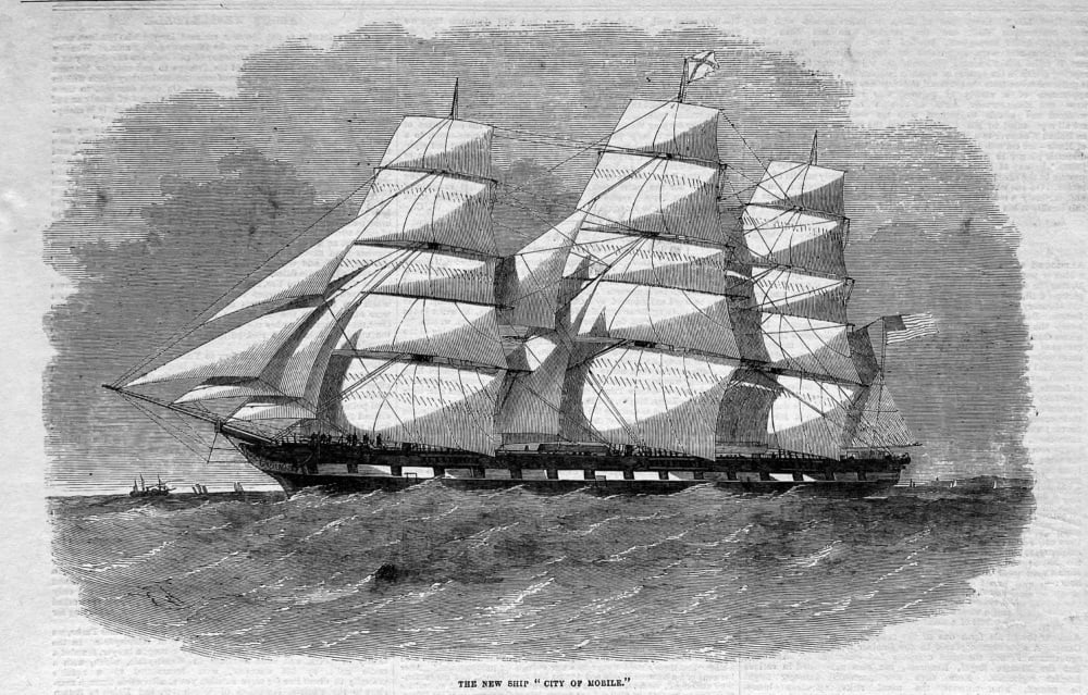 The New Ship "City of Mobile."  1856.