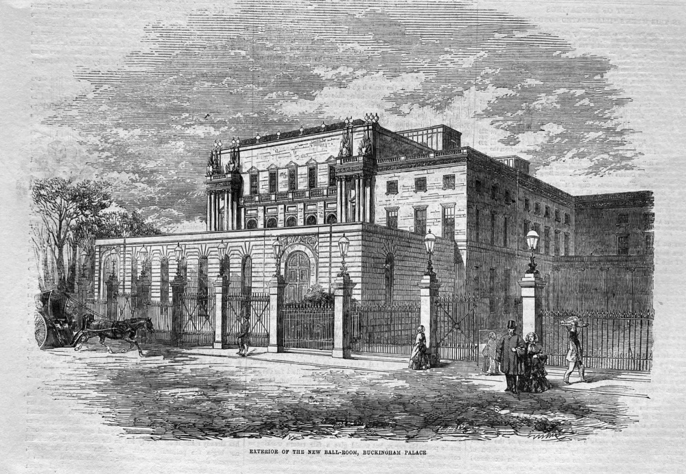 Exterior of the New Ball-Room, Buckingham Palace.  1856.