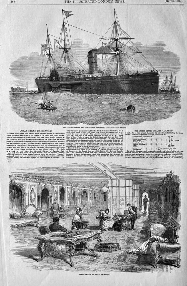 Ocean Steam Navigation.  1850.