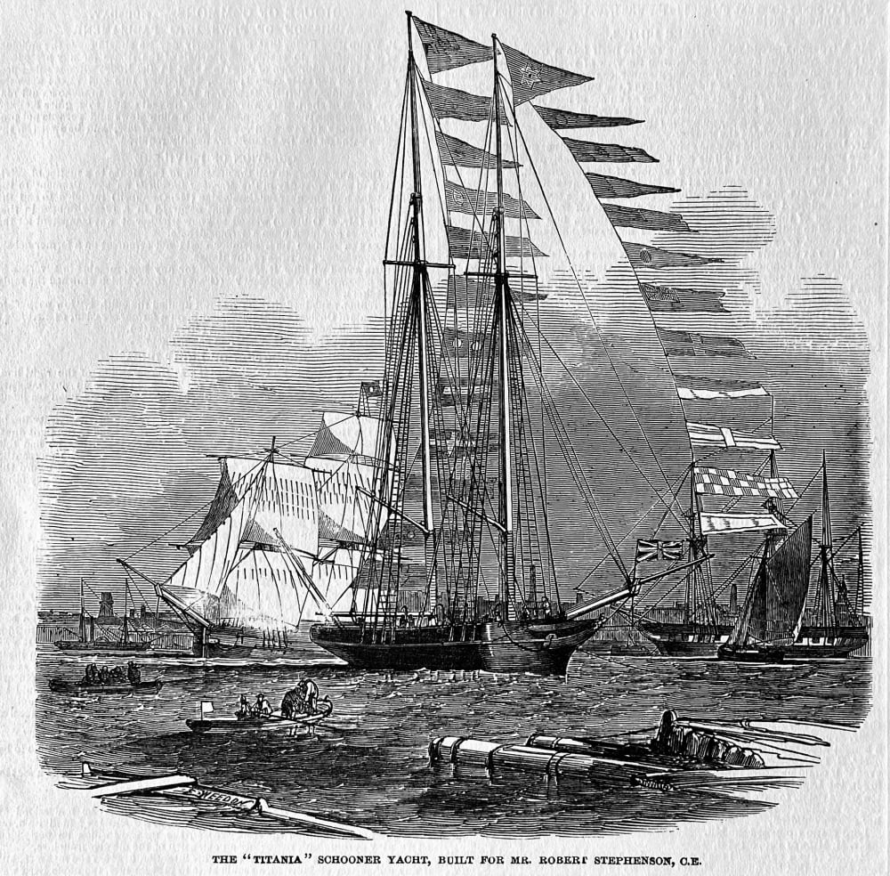 The"Titania" Schooner Yacht, Built for Mr. Robert Stephenson, C.E.  1850.