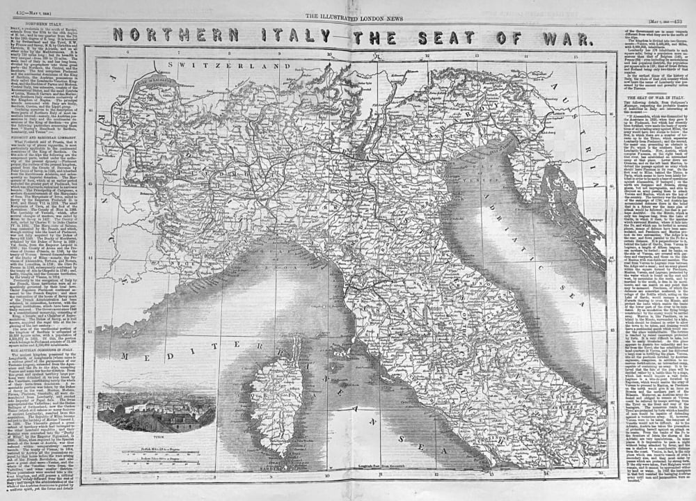 Northern Italy the Seat of War.  1859.