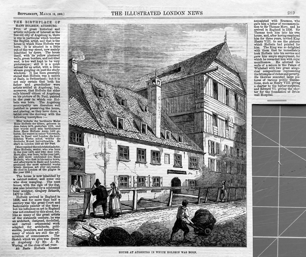 The Birthplace of Hans Holbein, Augsburg.  1859.