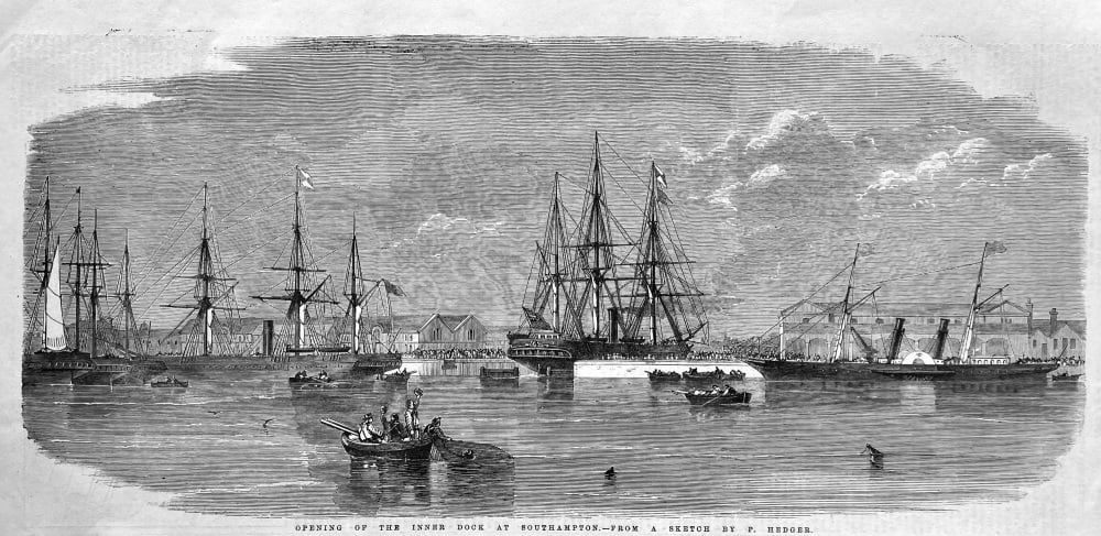 Opening of the inner Dock at Southampton.  1859.