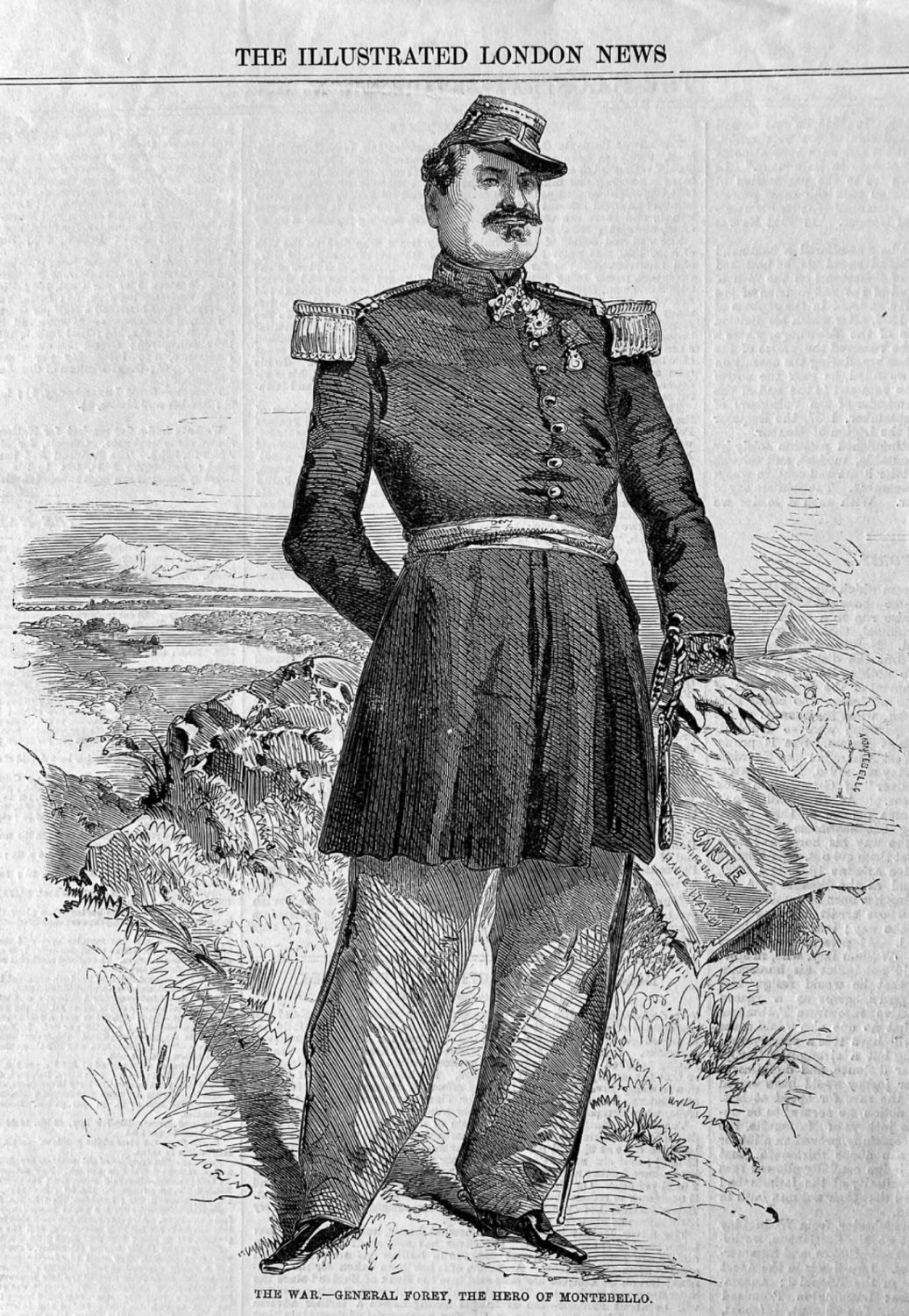 The War.- General Forey, the Hero of Montebello.  1859.