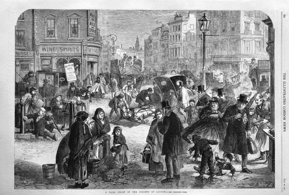 A Hard Frost in the Streets of London.  1865.