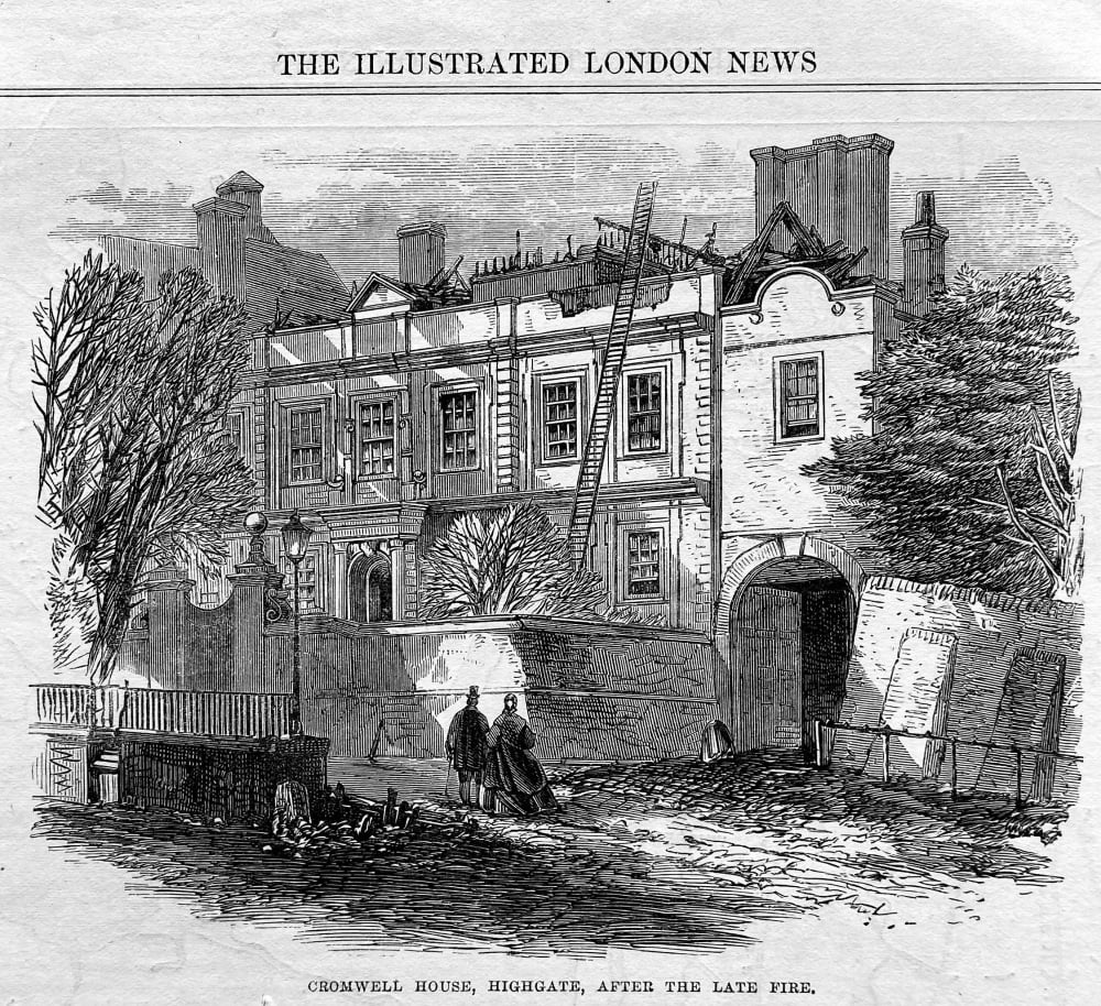 Cromwell House, Highgate, after the Late Fire.  1865.