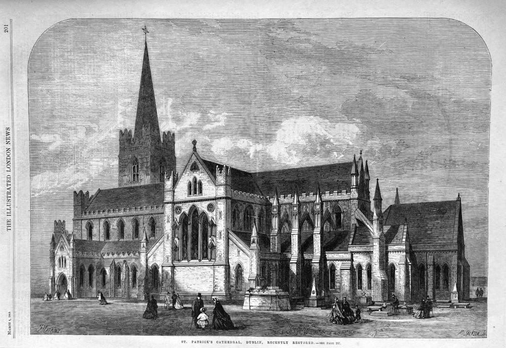 St. Patrick's Cathedral, Dublin, Recently Restored,  1865.