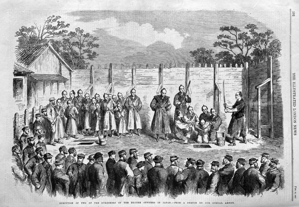 Execution of Two of the Murderers of the British Officers in Japan.  1865.