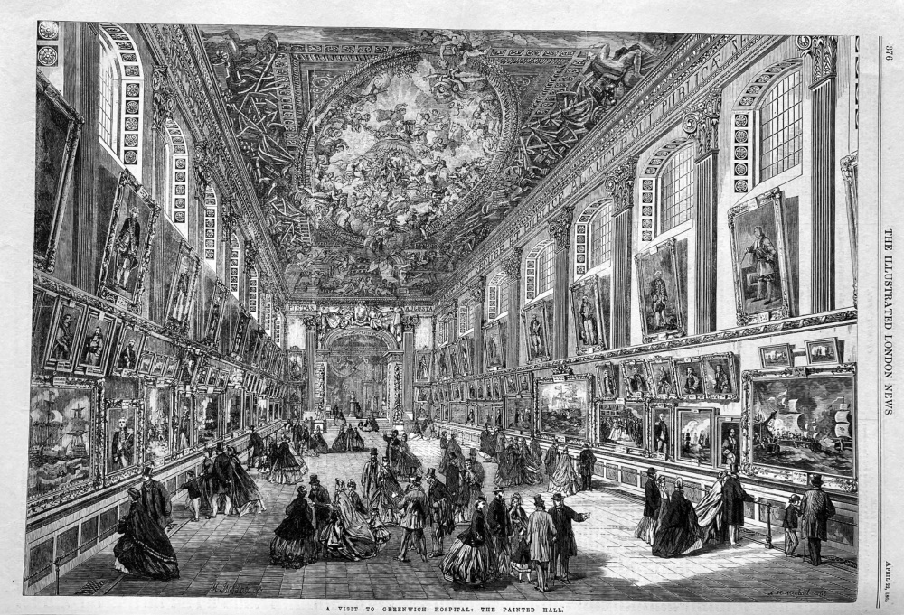 A Visit to Greenwich Hospital :  The Painted hall.  1865.