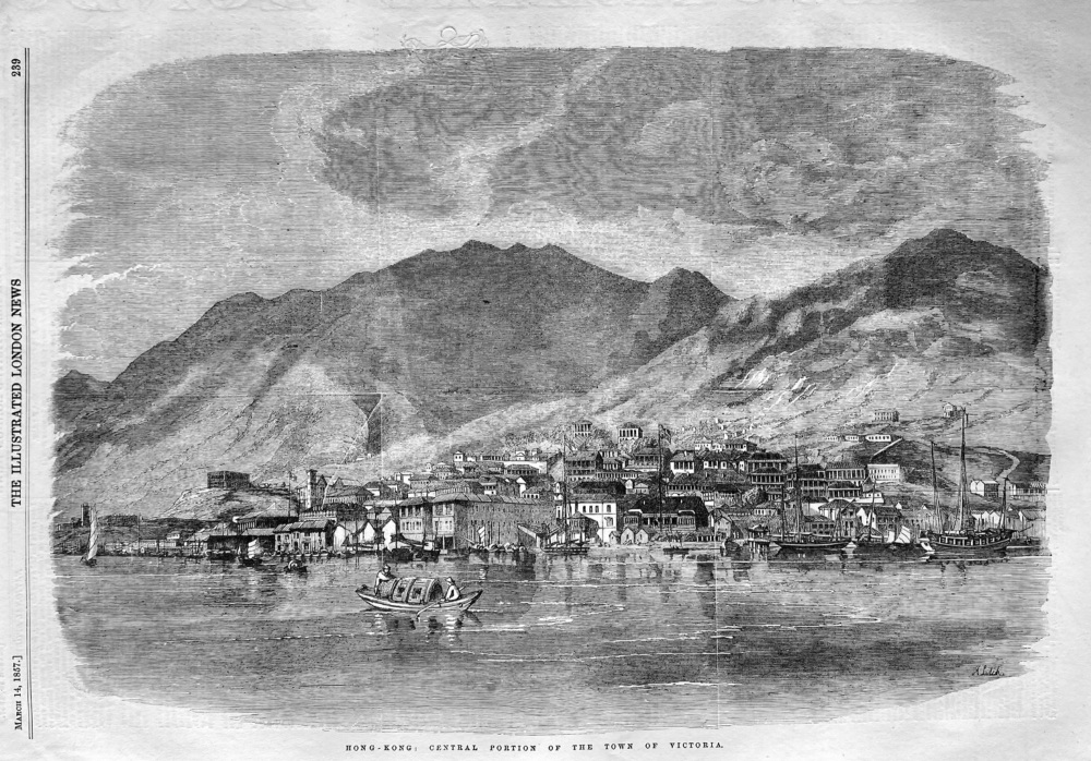 Hong - Kong :  Central Portion of the Town of Victoria.  1857.