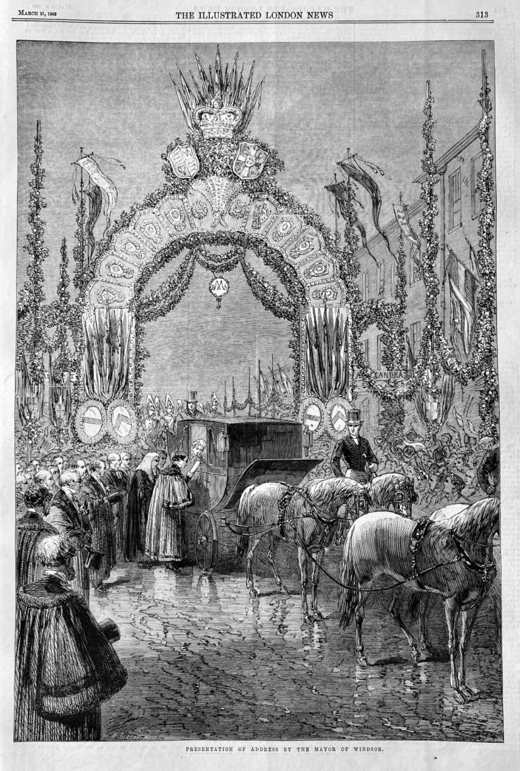 Presentation of Address by the Mayor of Windsor. 1863.  (Marriage of Albert