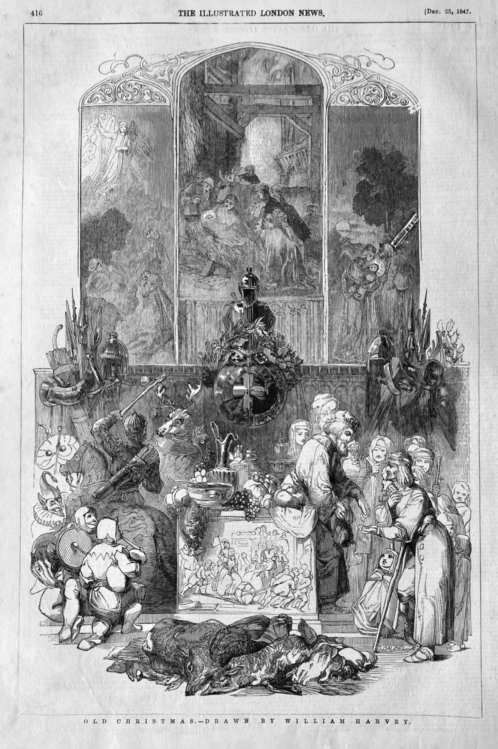 Old Christmas.-  Drawn by William Harvey.  1847.