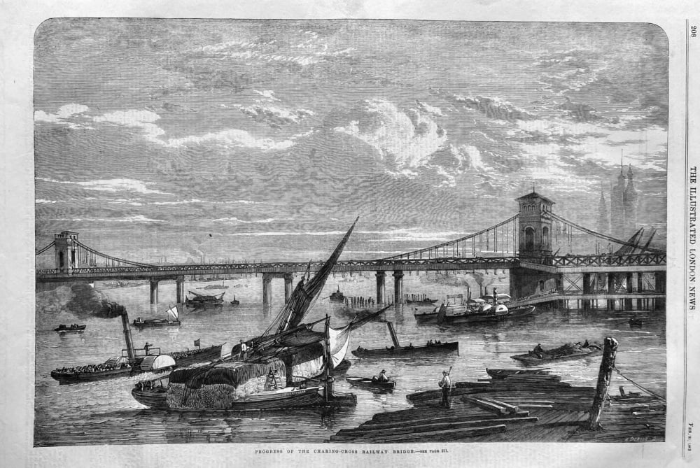 Progress of the Charing-Cross Railway Bridge.  1863