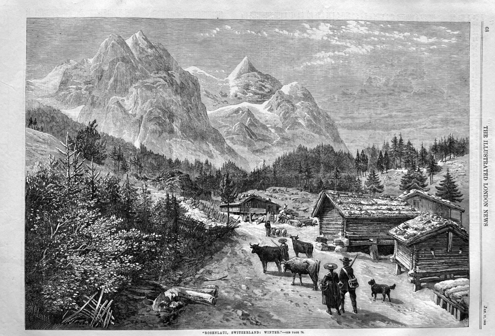 "Rosenlaui,  Switzerland :  Winter."  1863.