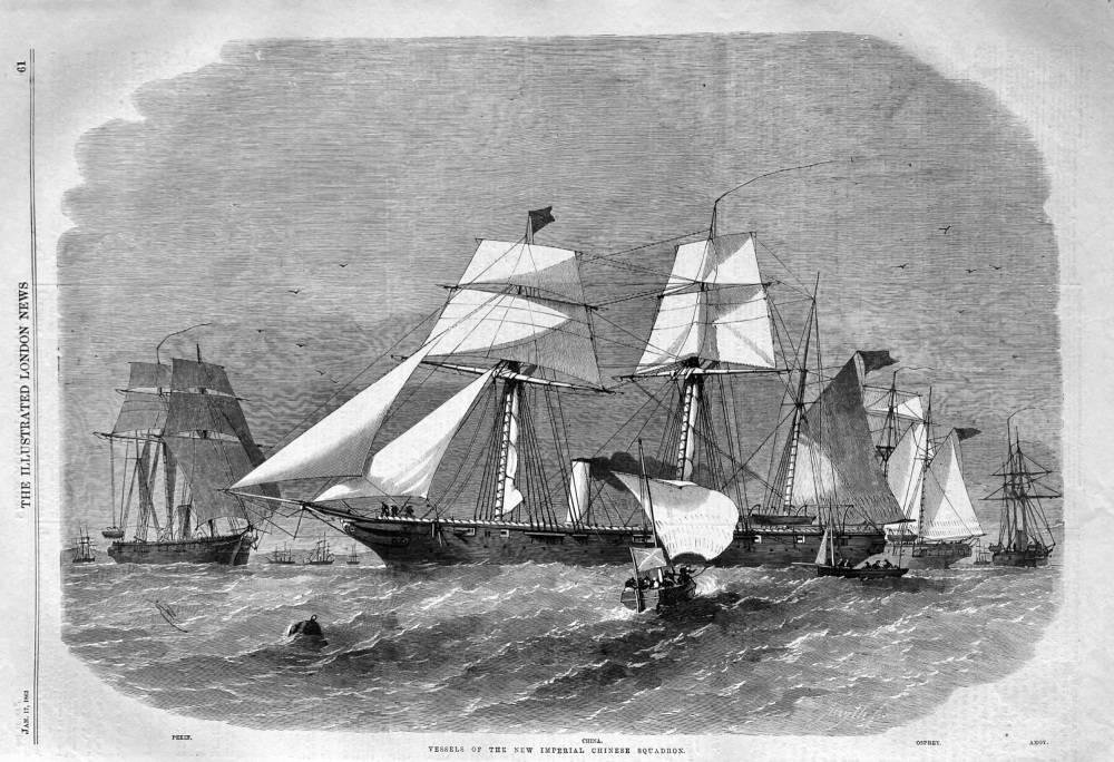 Vessels of the New Imperial Chinese Squadron.  1863.