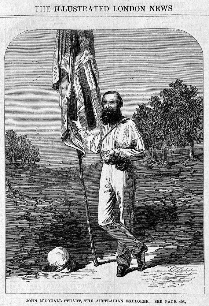 John McDouall Stuart, the Australian Explorer.  1863.