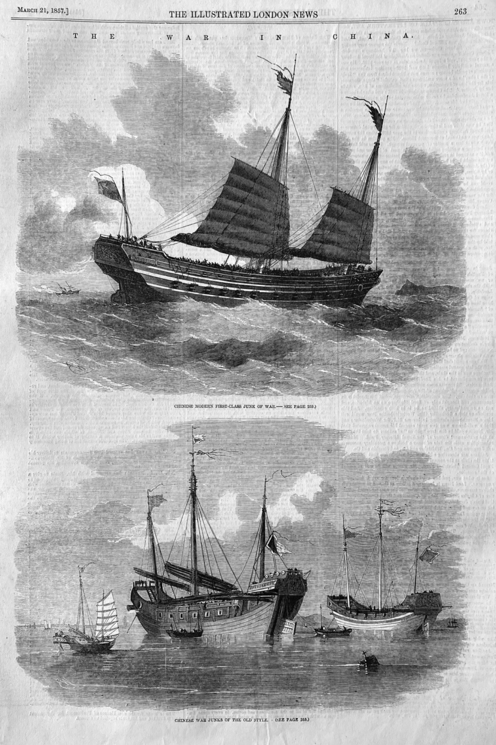 The War in China.  (Ships)  1857.